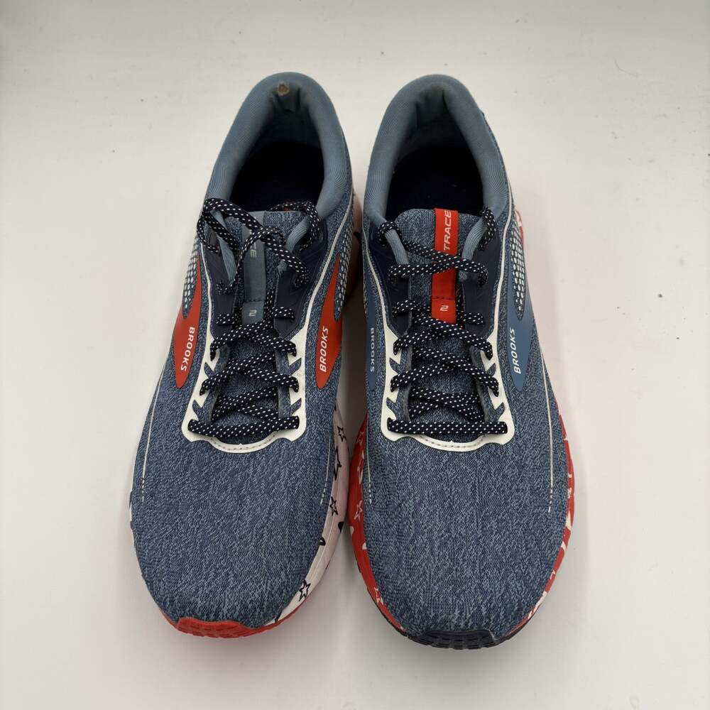 Brooks Trace Mens Size 11 Navy Blue Red Stars Running Athletic Shoes - Picture 5 of 7